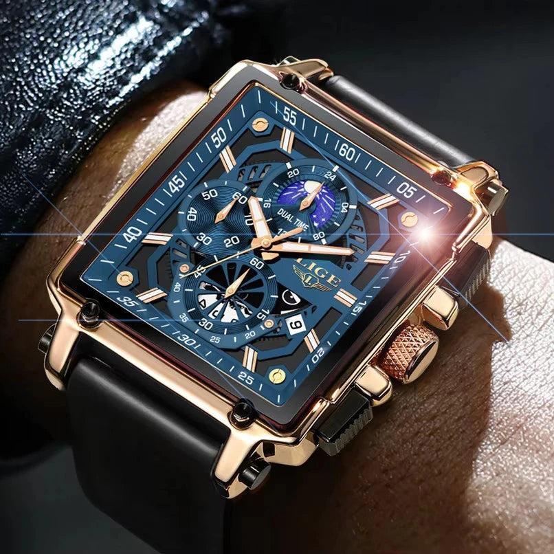 Women's Quartz Watch with Square Dial, Classic Design Luminous Hands