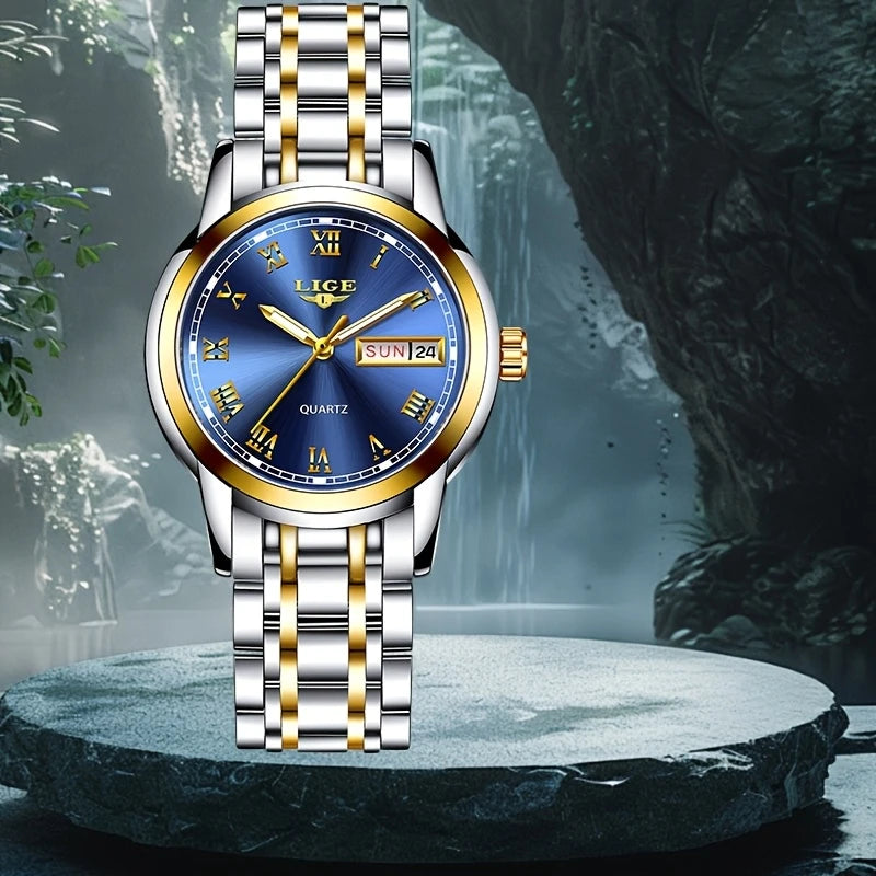 Women's Elegant Quartz Watch - Stainless Steel Band, Luminous Display
