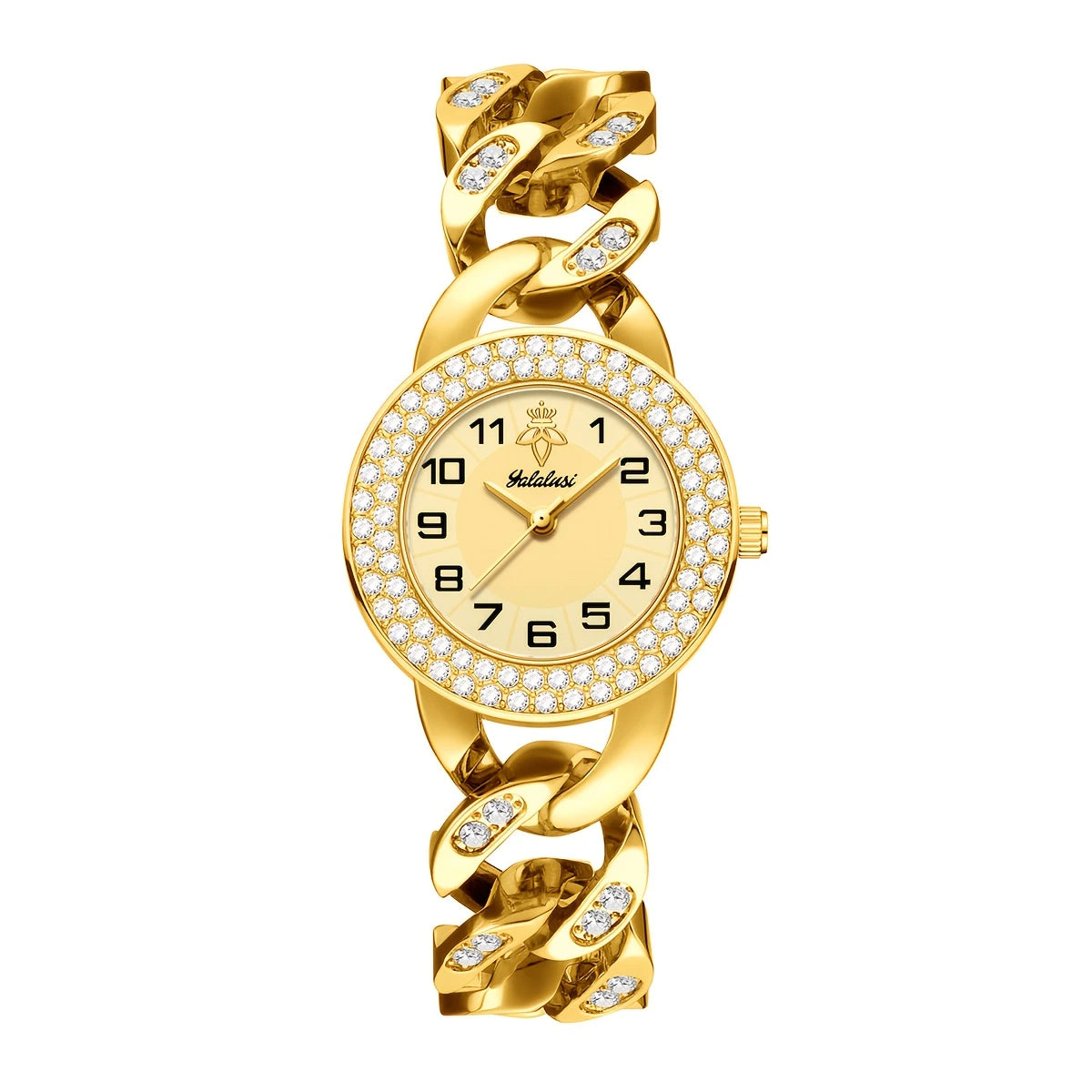 Elegant Women'S Quartz Wrist Watch, Round Zinc Alloy Case