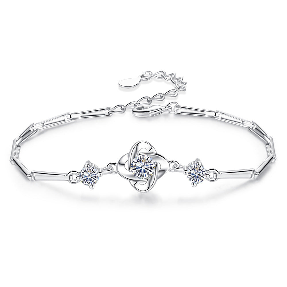 Seren Clover Loop Set | White Gold 16k