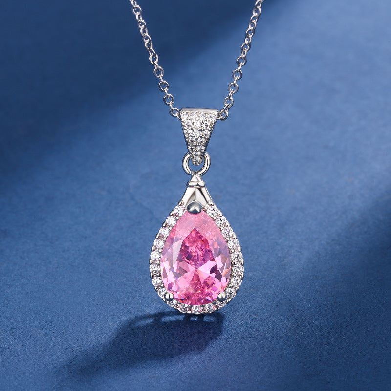 Aria Teardrop Pink Set | White Gold 16k