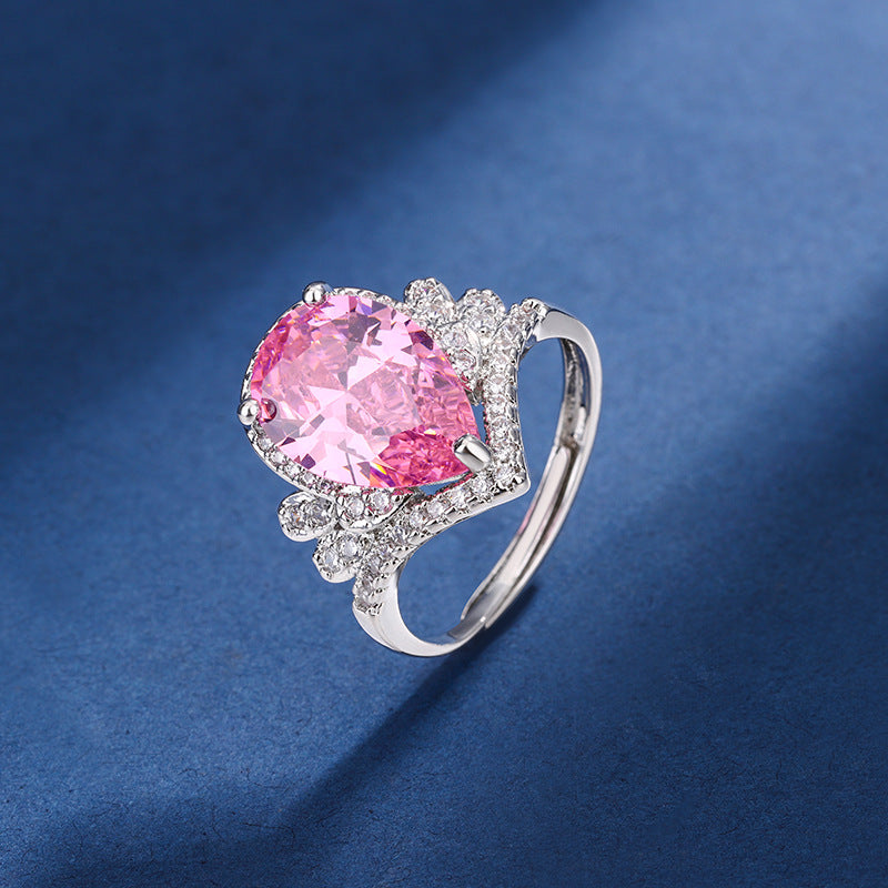 Aria Teardrop Pink Set | White Gold 16k