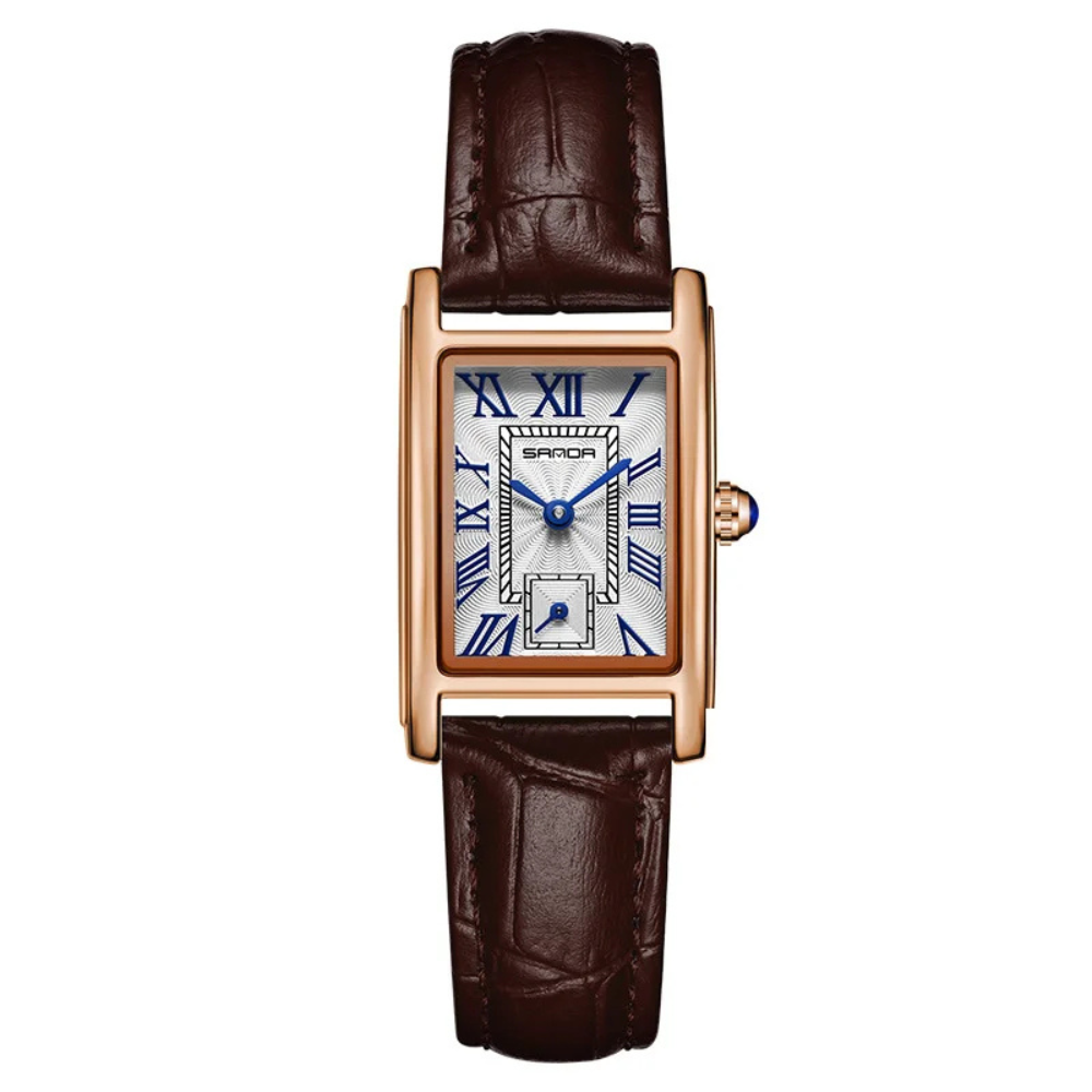 Elegant Rectangle Dial Water Resistant Watch