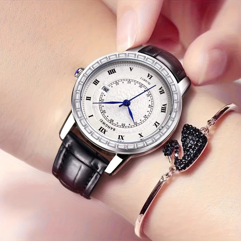 Women's Fashionable Quartz Watch with Roman Numerals