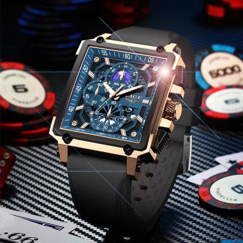 Women's Quartz Watch with Square Dial, Classic Design Luminous Hands