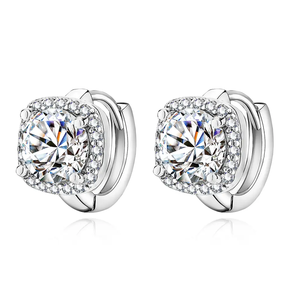 Nadine square earrings | White Gold 18k