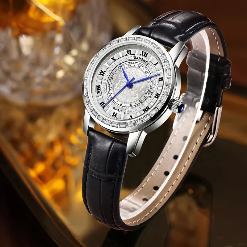 Women's Fashionable Quartz Watch with Roman Numerals