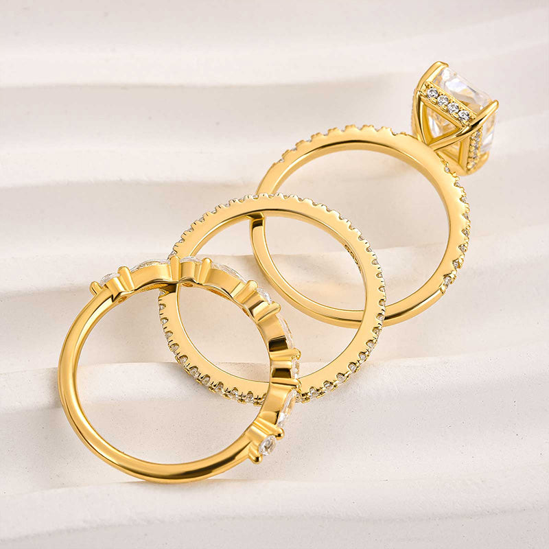 Jaily 3PC Wedding Ring Set | gold 18k
