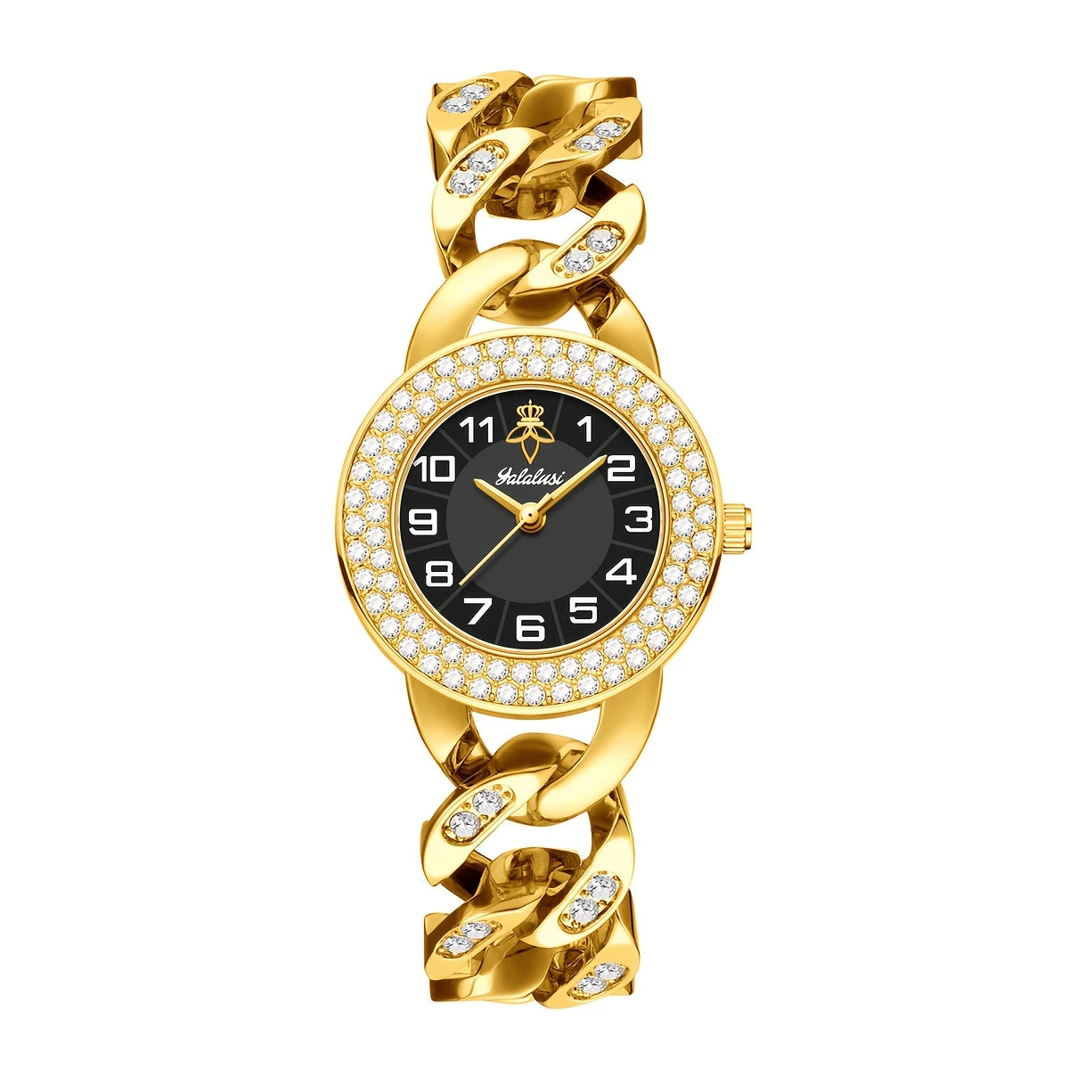 Elegant Women'S Quartz Wrist Watch, Round Zinc Alloy Case