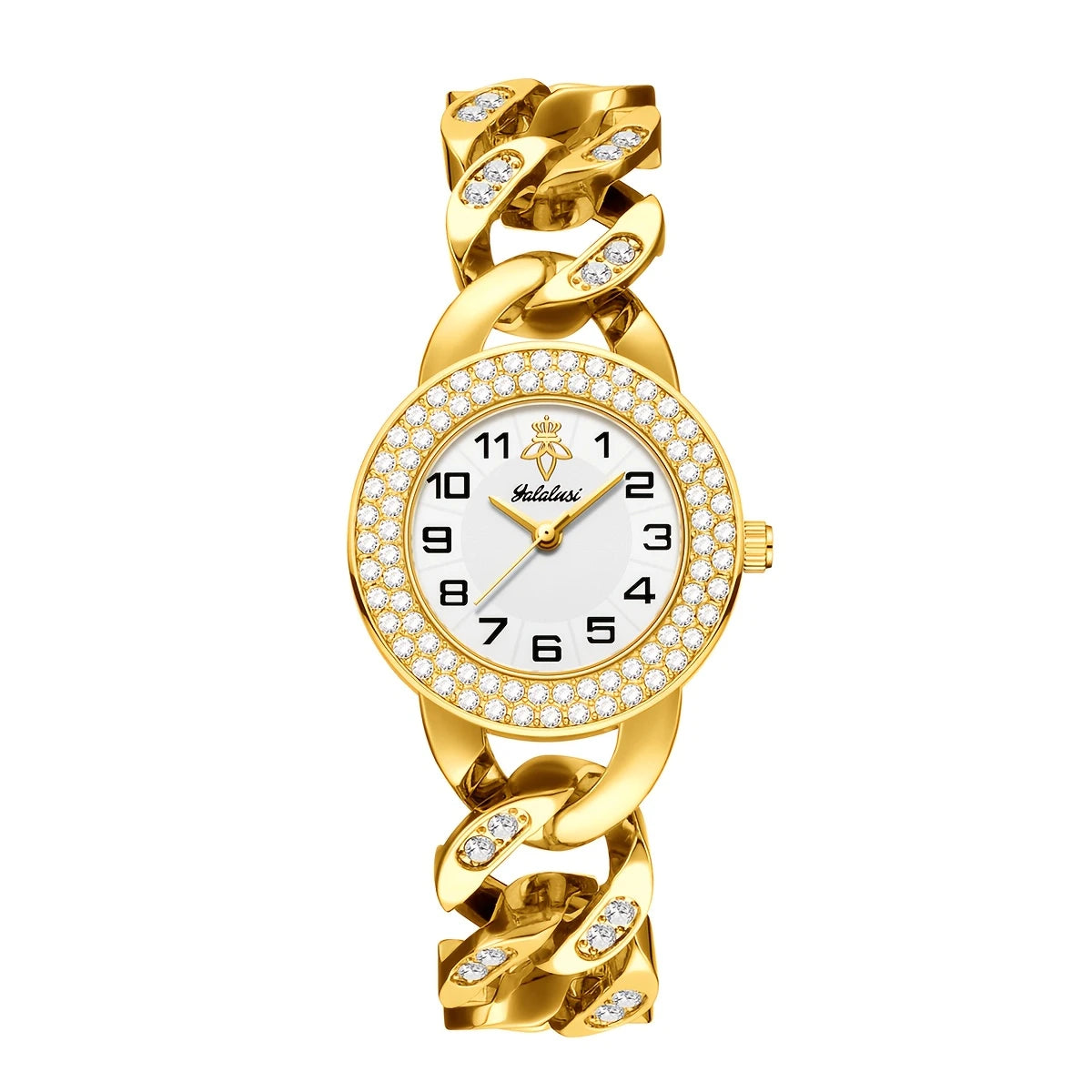 Elegant Women'S Quartz Wrist Watch, Round Zinc Alloy Case