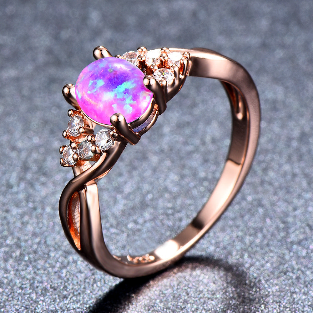 Sylva Moonhart Purple Ring | Rose Gold 14k
