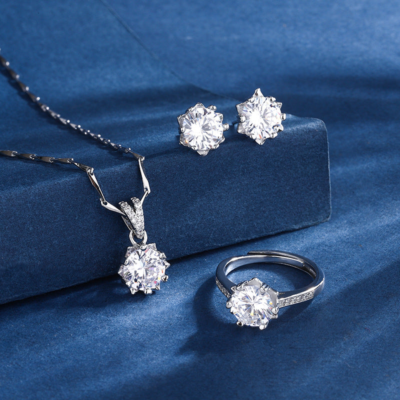 Aria Snowflake Set | White Gold 16k