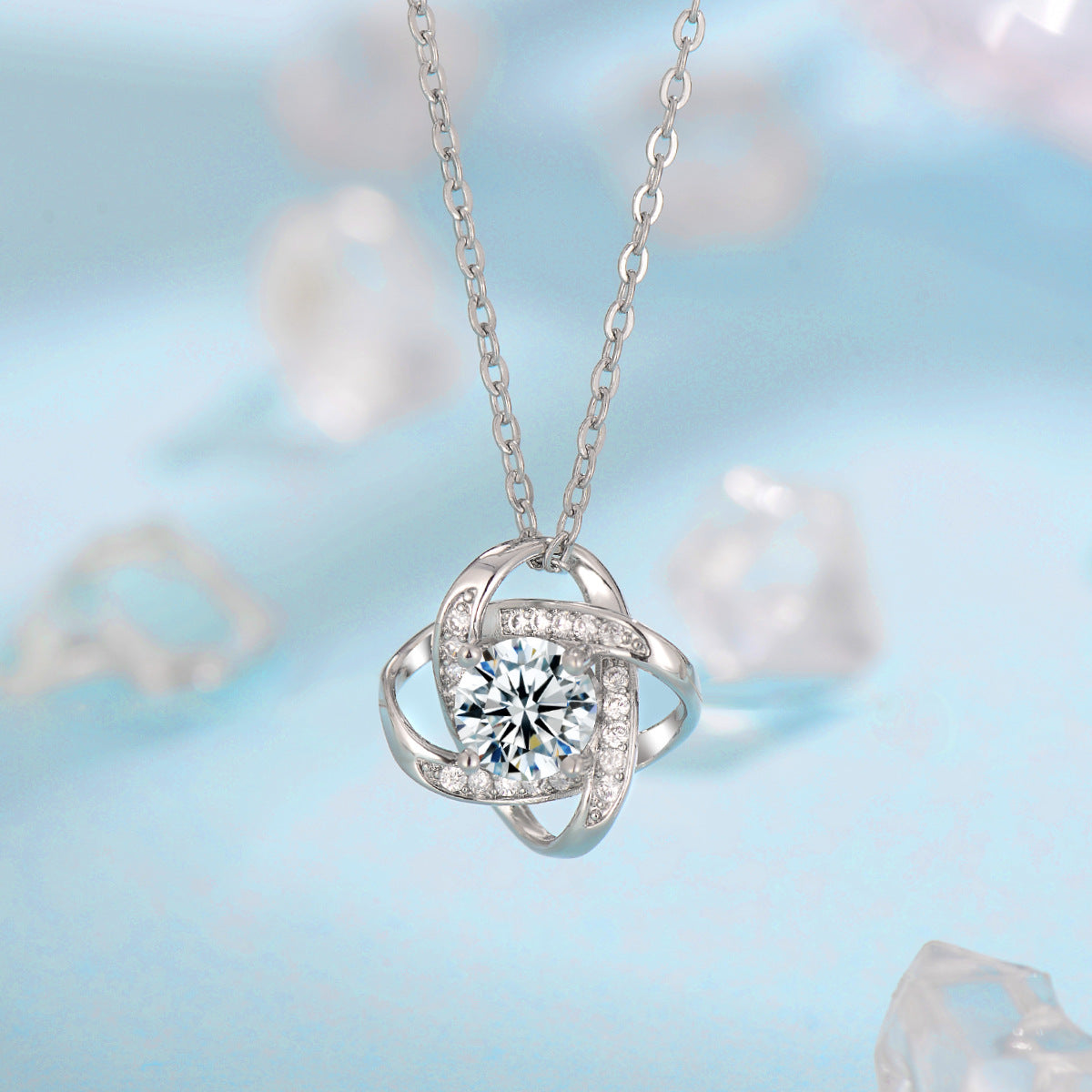 Fleur de Givre Clover Knot Set | White Gold 16k