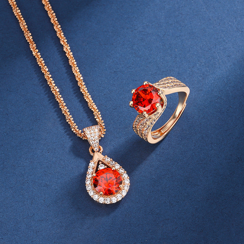 Crimson Champagne Set | Rose Gold 14k