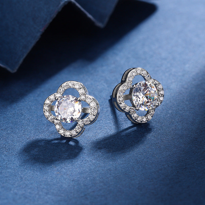 Aria Clover Charm Set | White Gold 16k