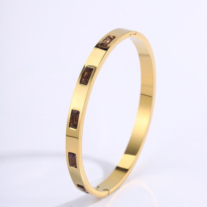 Renata Scarlatti Bracelet Brown | Gold 16k