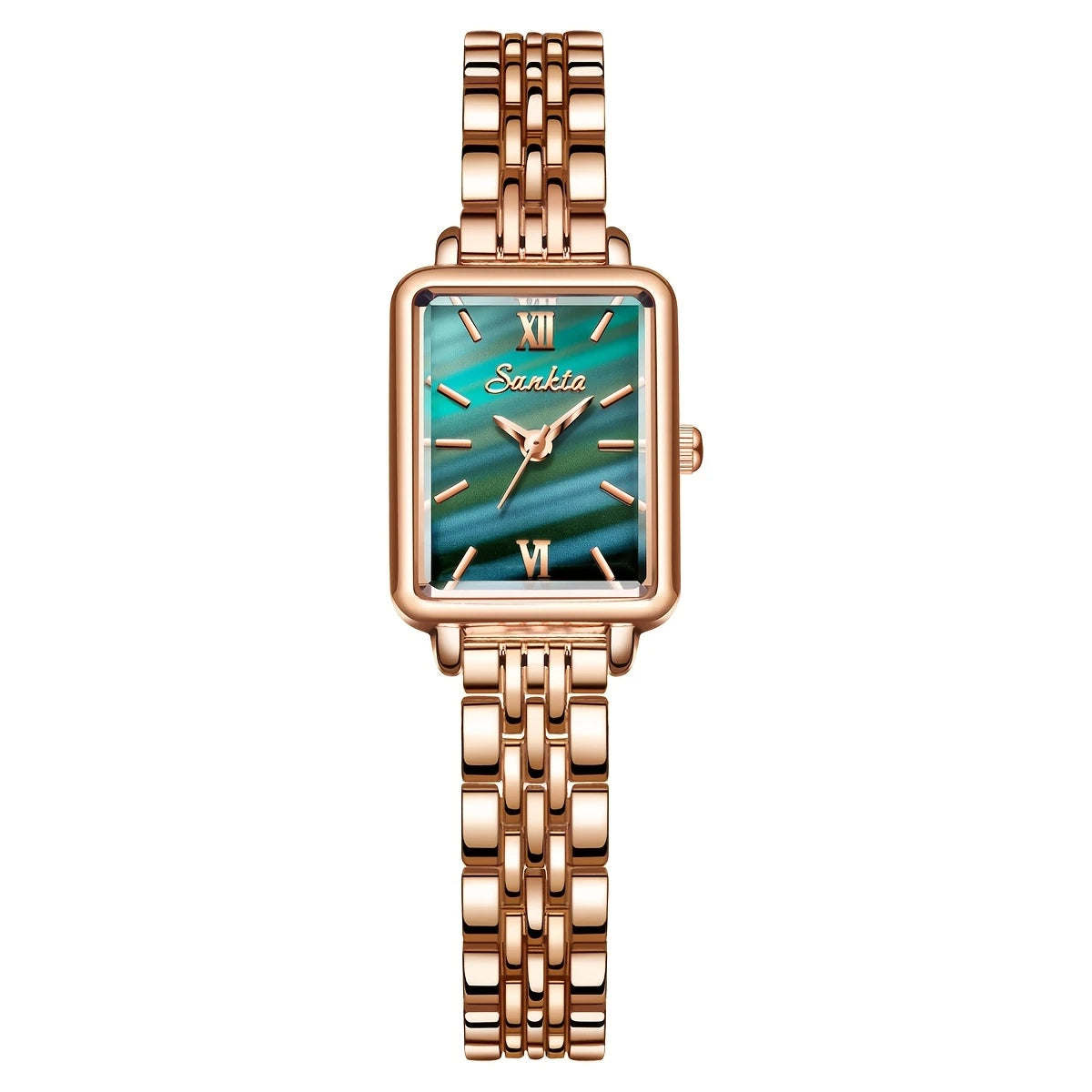 Classic Square Quartz Watch with Luminous Calendar