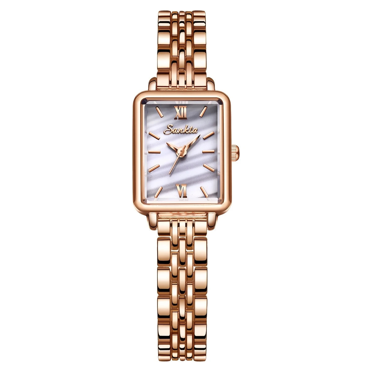 Classic Square Quartz Watch with Luminous Calendar