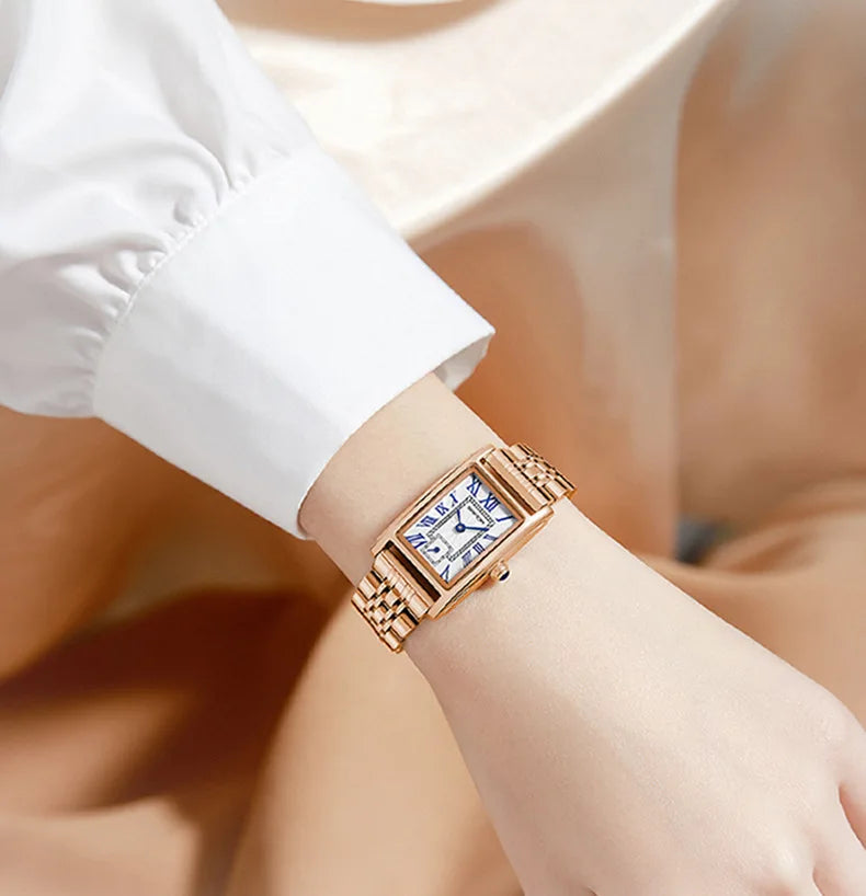 Elegant Rectangle Dial Water Resistant Watch