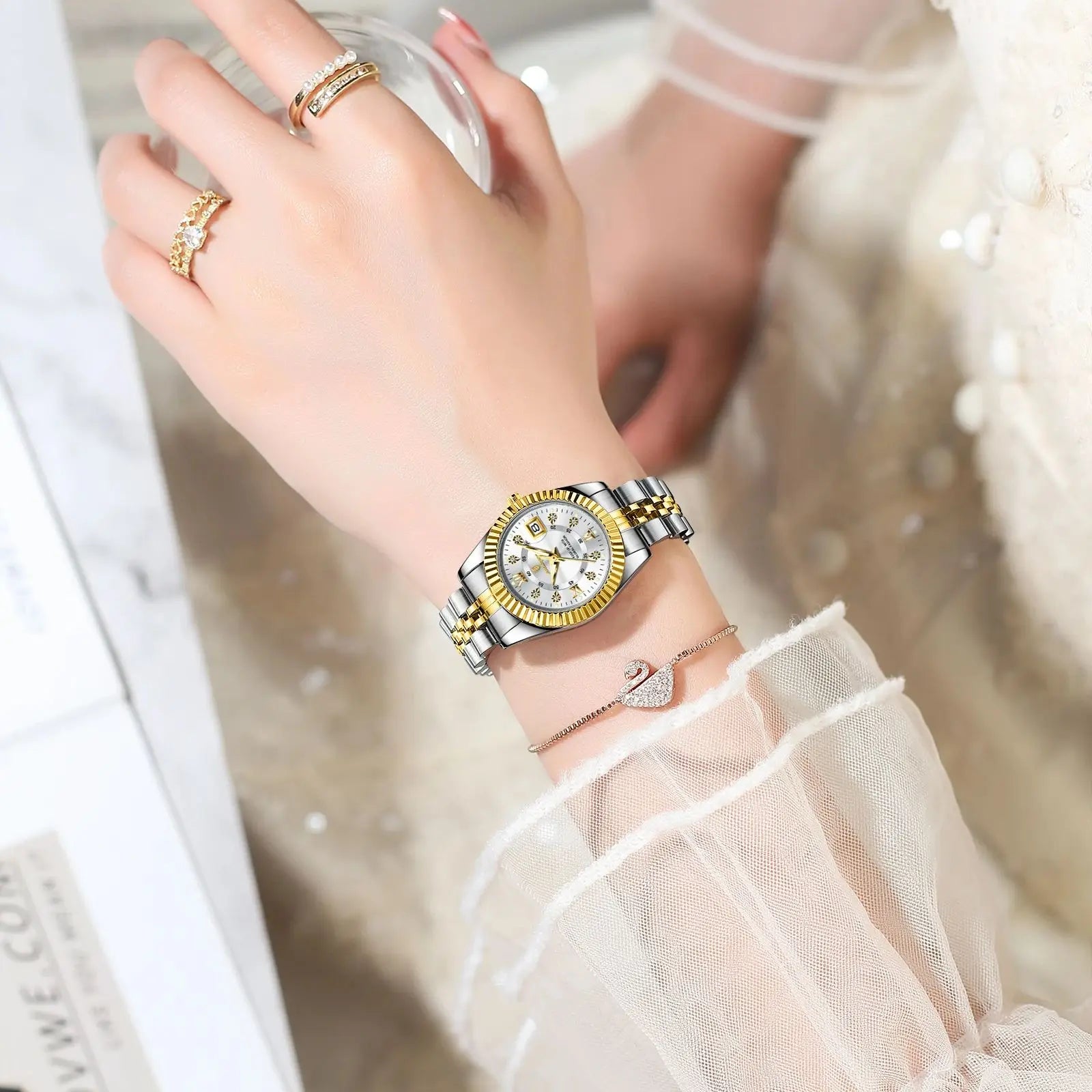 Women Waterproof Luminous Stainless Steel Quartz Watch