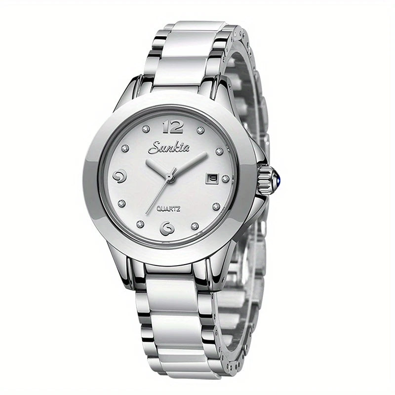 Lige Elegant Ceramic Watch - Quartz, Waterproof Stylish