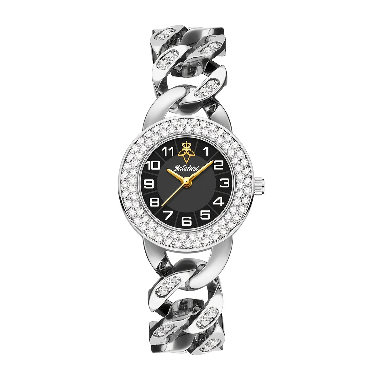 Elegant Women'S Quartz Wrist Watch, Round Zinc Alloy Case