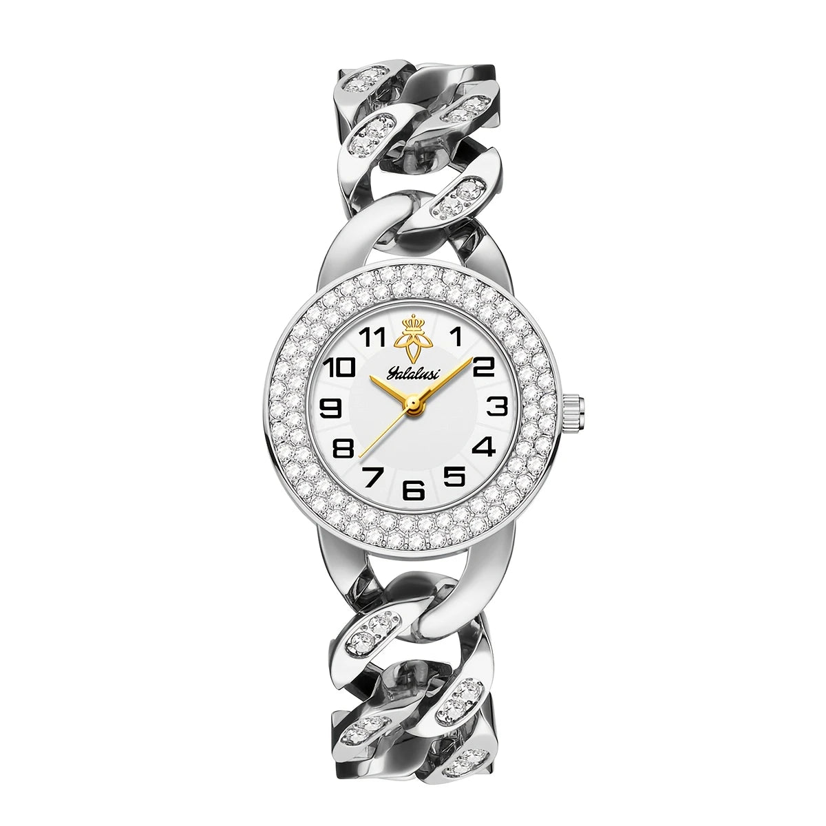 Elegant Women'S Quartz Wrist Watch, Round Zinc Alloy Case