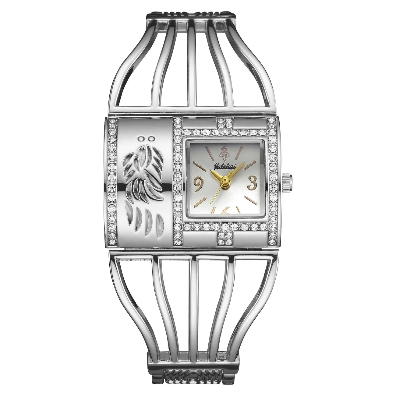 Golden Luxury Engraved Design Women'S Quartz Watch