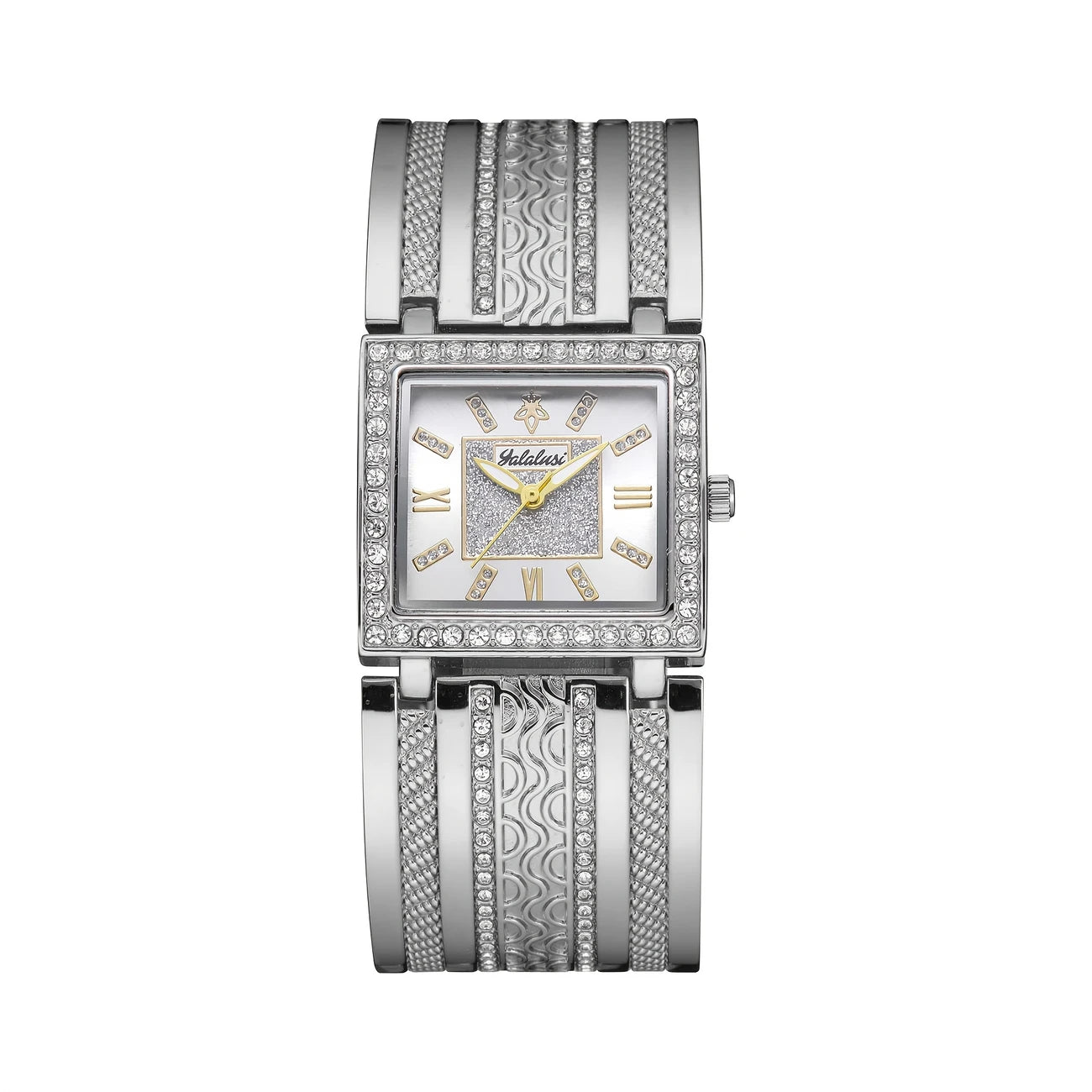 Luxury Golden-Tone Ladies Quartz Watch with Rhinestone Accents